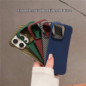 💯【Phone Case】+FREE Shipping 💯Ultra Thin Frameless Hard Fiber Case For iPhone 15 14 13 12 11 Pro Max 14 15 Plus 13 12 Mini Luxury Carbon Fiber Hard Phone Cover