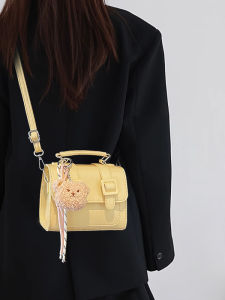 Fashionable Yellow Handbag Womens Small Square Bag Underarm Crossbody Commuter Bag Luxury Minimalist Design Single Shoulder Handle