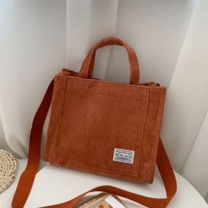 Corduroy Casual Womens Tote Shoulder Bag Retro Art Canvas Crossbody Bags for Women 2023 Handbags Luxury Designer