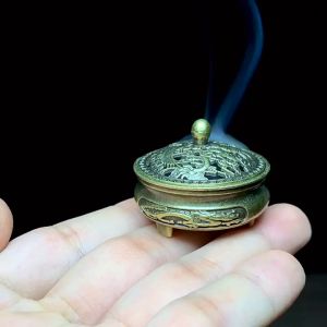 Mini Incense Burner Vintage Alloy Incense Stick Holder Incense Coil Holder Tower Incense Cone Holder