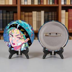 Mizi Sua Ivan Till Hyuna Luka Anime Alien Stage Round Badge Lapel Pins for Backpacks Briefcase Laser Brooch Clothes Gifts