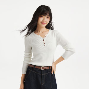 Hotwind | Wool Blend Base Layer Button Collar Sweater