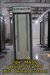 MAHOTTAMA - Pintu Kamar Mandi / Tidur Rumah Utama Aluminium 70 x 195cm Rumah 1 Set Kusen Kunci Handle Engsel Bisa Custom Ukuran Geser / Sliding Door - MAS12