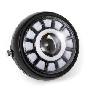 Motorcycle 6.5 Cafe Racer Vintage LED Protection Headlight High Low Beam With Bracket For Harley Sportster XL Choppers Custom