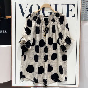 Áo Thun Nữ Tay Ngắn Dáng Rộng Mùa Hè Thiết Kế Dài Vừa Phải Mỏng in Họa Tiết Thường Ngày Cổ Tròn Polyester