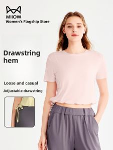 Miiow | Cat Person Short Sportswear Top Women Summer New Outdoor Running Round Neck T-Shirt Lightweight Yoga Clothes Short Sleeve