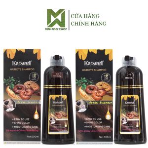 Dầu gội phủ bạc nhuộm tóc đen nâu thảo dược Karseell Hair Dye Shampoo 500ML