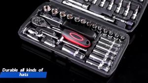 Set Kunci Pas Ratchet Soket Drive 46 Buah Multifungsi Berkualitas Tinggi