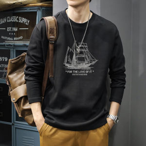 JIANMUJI | Cotton Loose Mens Long Sleeve T-Shirt