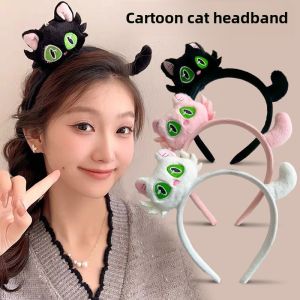 Cute Big Eyes Cat Headband Kitten Headdress Face Wash Hair Band Apply a Facial Mask Hair Accessories Young Adult Children Funny Hairpin Female