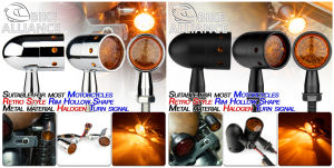 ✔READY STOCK✔ HARLEY CAFE RACER RETRO RIM HOLLOW SHAPE CHROME BLACK METAL TURNING SIGNAL LIGHT UNIVERSAL OLD SKOOL
