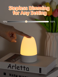 CHENBEN Portable Night Light LED 3 Colors Change Bedside Table Lamp USB Rechargeable Desk Lamp Touch Dimmable Atmosphere Light for Bedroom Sleeping