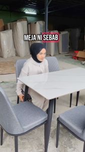 [FREE INSTALLATION] SMASIS EFFY 1+6 / 1+8 Ceramic Sintered Stone Dining Set / Meja Makan Marble