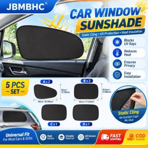 Jbmbhc hông xe màn che nắng cửa sổ tĩnh điện hấp phụ không chặn gương chiếu hậu thiết kế viền cong tia UV chặn phụ kiện nội thất xe ô tô lưu trữ có thể gập lại