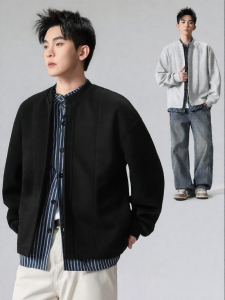 Wood soon | Spring Retro Loose Stripe Mock Two-piece Sweater