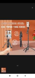 Tripod Remote Bluetooth 153cm 4in1 With Hand-held Stabilizer Tongsis For handphone Kamera L16