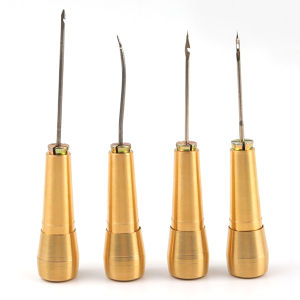 TZ. ชุดเย็บผ้า DIY เข็มเย็บผ้าทองเหลือง 3 เข็ม เครื่องมือซ่อมรองเท้า กระเป๋า ผ้าใบ หนัง Copper awl