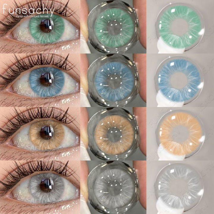 FUNSACHY 1pair New ARTHUR Color Contact Lenses for Eyes Green Eye Lenses Gray Contacts Fashion Cosmetic Pupils Yearly Color Eyes