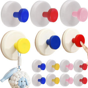 5pcs Suction Cup Hook / Colorful Strong Suction Cup Hooks / No Drill Clothes Wall Hooks / Waterproof Plastic Storage Hanger / Home Organizer