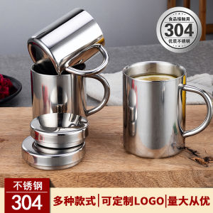 Cốc Nước Bằng Thép Không Gỉ 304 Cho Trẻ Em Cốc Đựng Trà Hai Lớp Cách Nhiệt Có Nắp Cốc Cầm Tay Dùng Cho Trẻ Mẫu Giáo Và Tiểu Học