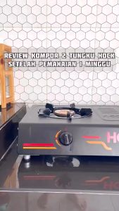 Hock Kompor Gas 2 Tungku Elegant Deluxe Burner Cap Stainless Steel Garansi HP-201ED