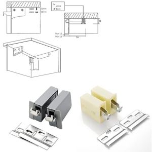 2PC Tủ Treo Cố Định Giá Đỡ Treo Tường Chịu Lực Cao Vô Hình Kết Nối Tủ Đồ Nội Thất Phần Cứng ABS + Sắt
