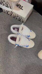 XternalStepSure - Sepatu Fat Shoes Skateboard Gemuk Reflective White Blue Gemuk Suede Canvas Casual