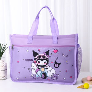 langqiu| Cute A4 Student Tutoring Bag Handheld Book File Organizern Bag