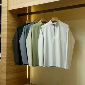 Only This Batch! Outdoor Quick-Drying Fleece-lined ~ Men Fall Heattech Athleisure Half Zipper Stand-up Collar Long Sleeve T-shirt