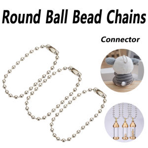 50/100/500pcs Round Ball Bead Chains Length Keychain Tag Bulk Chains with Connector for DIY Pendant Jewelry Bag Accessories
