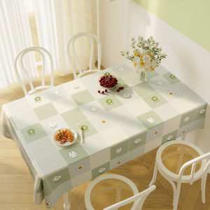 Rectangular PVC Tablecloth Oil Proof Waterproof Heat Resistant No-Wash Dining Table Cloth Student Desk Cover Floral Japanese Style