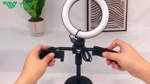 ขาตั้งไลฟ์สด ไฟไลฟ์สด ชุดไฟไลฟ์สด ไฟLED16ซม พร้อมขาตั้ง ไฟไลฟ์สด40-48CM ปรับได้3สี เปลี่ยนได้10ระดับ ไฟมีตัวจับมือถือในตัว