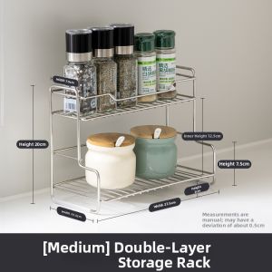 JTUTM | Multifunctional Stainless Steel Spice Rack Double Layer