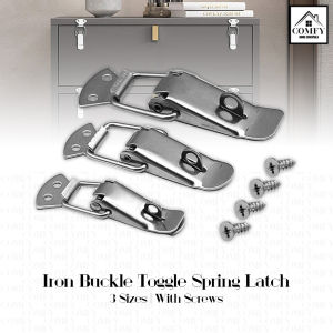 (3 SIZES) HEAVY DUTY Cabinet Box Spring Loaded Toggle Catch Lock Latch Clasp Buckle W/ Padlock Hole