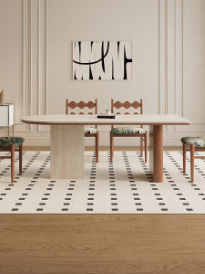 Delifeng Cave Stone Rock Board Dining Table Small Household Wooden Table Full Support Meal Table Designer French Cream Style