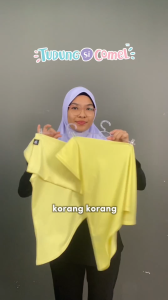 TUDUNGSICOMEL Tudung Sekolah Instant Sarung Awning Scuba Kuning Krim Budak Kanak-kanak-RE Store