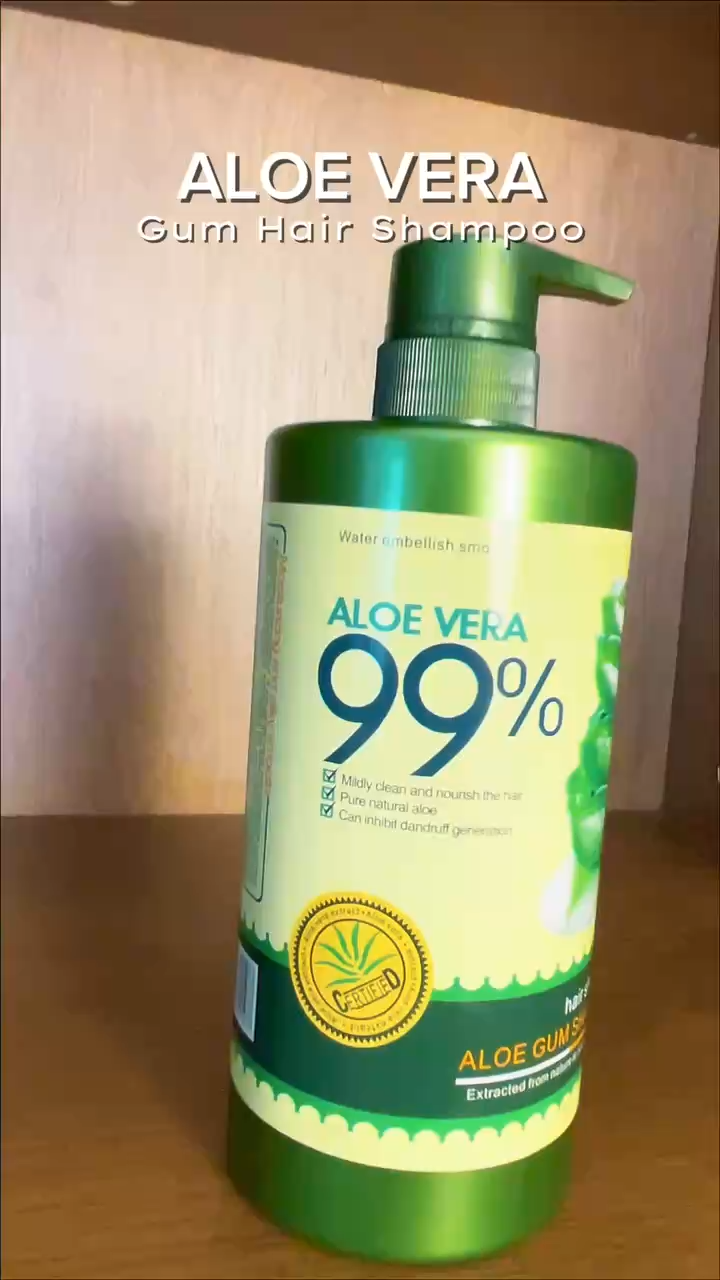 Aloe Vera Shampoo 800ml Anti-Dandruff Moisturizing Sulfate-Free Paraben-Free Pump Bottle for Dry Frizzy Hair