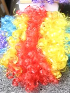 TSE Fans Wigs Festival Funny Clown Afro Color Wig Headgear Cheer Party Supplies