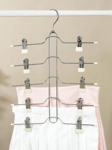 Multi-Layered Clothing Drying Rack Skirt Organizer Short Skirt Hanger Seamless Multi-Functional Space-Saving Wardrobe Accessory