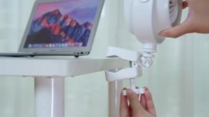 Quạt Kẹp Xe Đẩy Di Động Eary 4000mAh Với Khả Năng Xoay 360 Độ ° Quạt Làm Mát Để Bàn Có Thể Sạc Lại Bằng USB 4 Tốc Độ Xoay Cho Nôi Xe Đẩy Em Bé