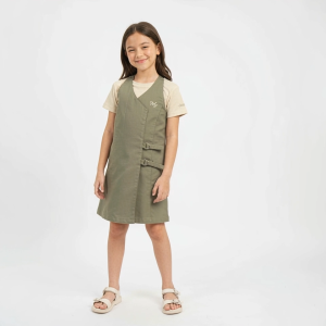 Moose Girl Cream Blouse With Chive Jumper Dress (GJDS 511 7778 MDP)