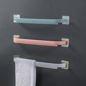 Self-adhesive Bathroom Towel Bar Punch-free Bathroom Slipper Rack Kitchen Multifunctional Wall-mounted Storage Rack