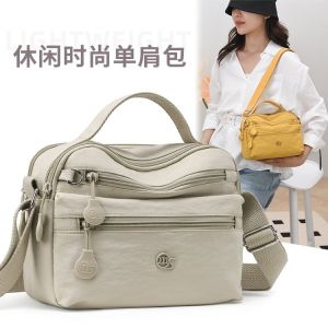 New 2025 Ladies Lightweight Nylon Multi-Layer Single Shoulder Handbag Commuter Mom Crossbody Bag Waterproof Casual Chic Style