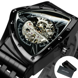 T-WINNER | WINNER Business Mechanical Watch for Men Luxury Skeleton Automatic Mens Watches Top Brand Stainless Steel Strap New Wristwatches