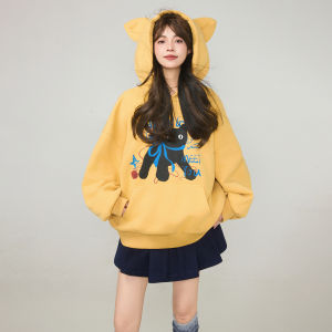 KEIKO | Sweet Cool American Style Cat Print Hoodie Outerwear