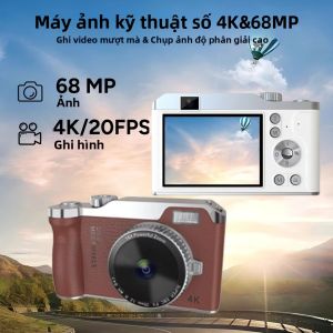 Máy Ảnh Kỹ Thuật Số 4K Ultra HD 68MP Máy Quay Vlog Cổ Điển Với Zoom Quang Học 16X Màn Hình 2-3 Inch Đèn Flash Để Chụp Ảnh Và Quay Video