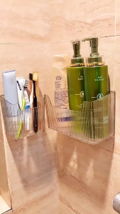 กล่องจัดระเบียบในห้องน้ำ กล่องเก็บของติดผนังเอนกประสงค์ ตะกร้าเก็บขิงกระเทียม มีรูระบายอากาศที่ด้านล่าง มี 2 แบบให้เลือก