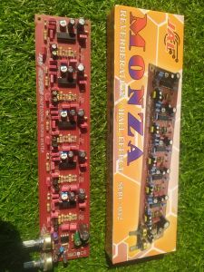 rangkaian modul kit reverb echo 2potensio dengan komponen capasitor MKP  tegangan 12v Ct murah bagus