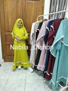 Gamis Anak perempuan plus hijab - Aira Syari kids