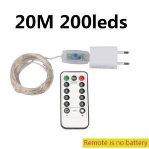 50M/120M LED String Lights Silver Wire Fairy Lights Christmas Garland For Street Patio Tree Garden Camping Party Decor